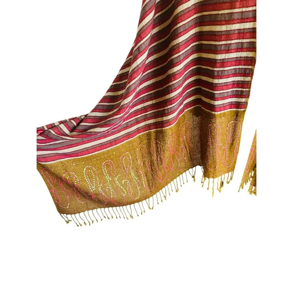 Authentic India Striped Wrap Sequins